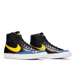 Nike Blazer Mid Peace Love Basketball Black Yellow Shoes DC1414-001 Mens